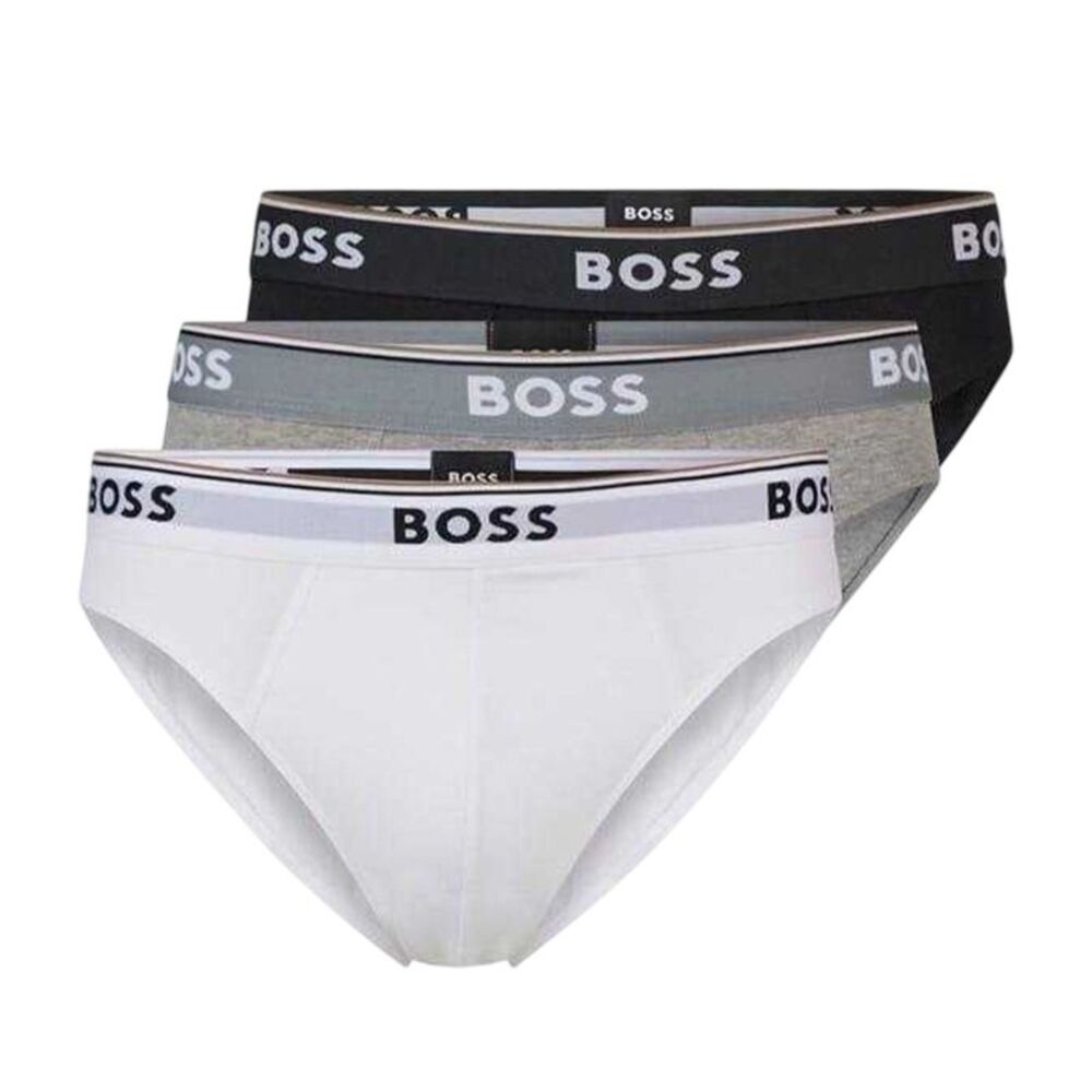 Boss Mens  Cotton Briefs (Pack of 3) / Black/White/Gray